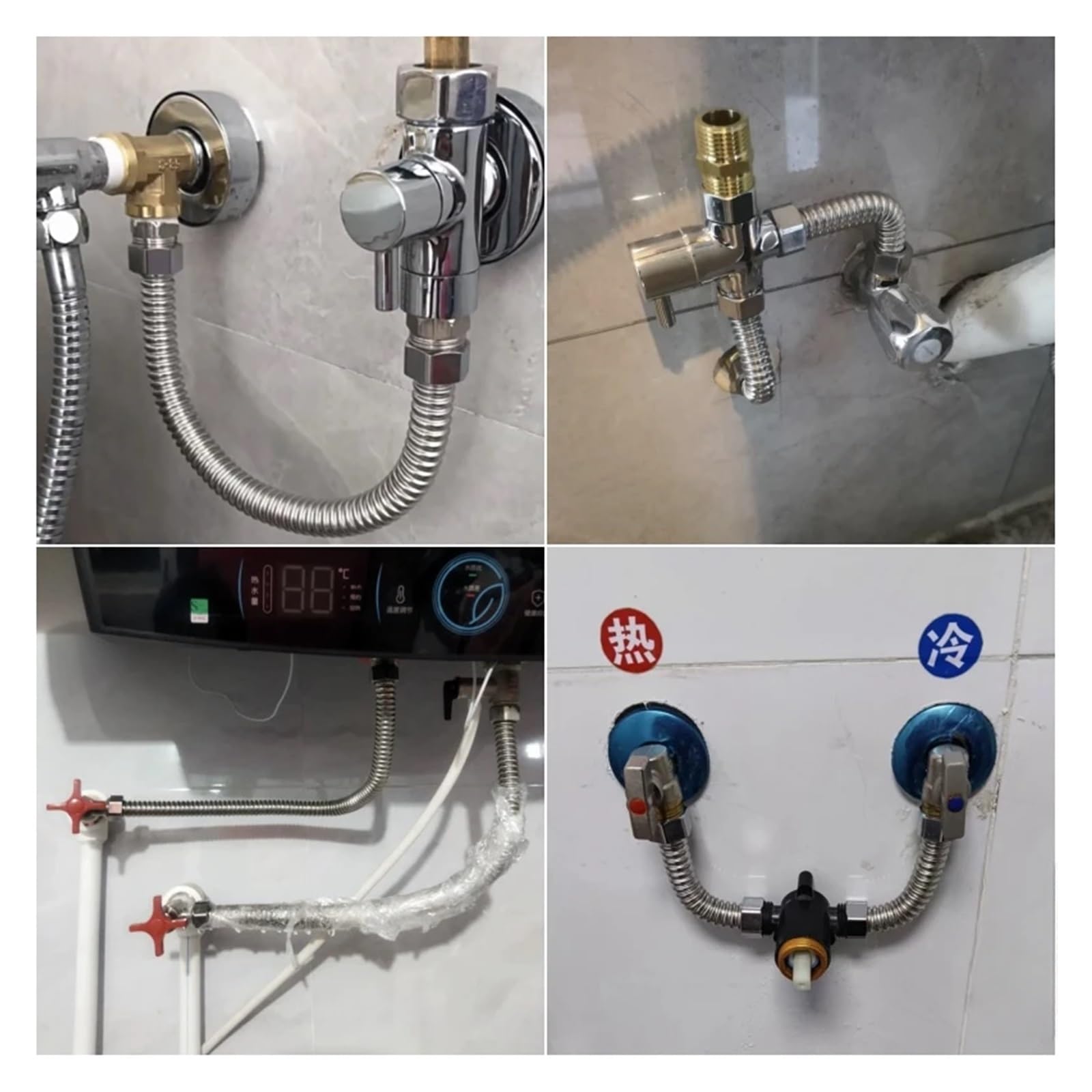 Fuelle de acero inoxidable 304 de 10 a 500 cm y 1/2", tubería de agua caliente y fría for uso doméstico, manguera de metal for calentador de agua doméstico.(150cm)