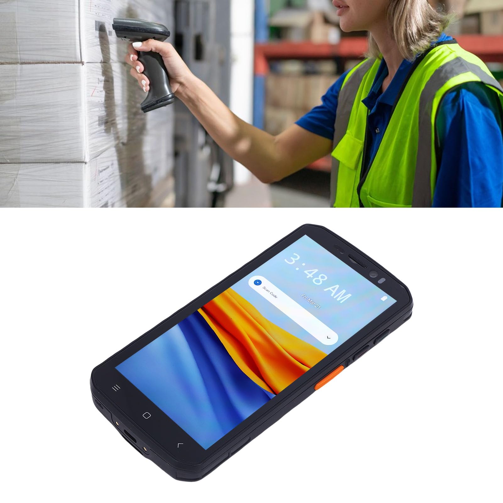per Android 14 NFC Barcode Scanner Touch screen da 5,5 pollici 4G LTE WIFI Banda per computer mobile portatile Solo per Europa Asia Africa Australia