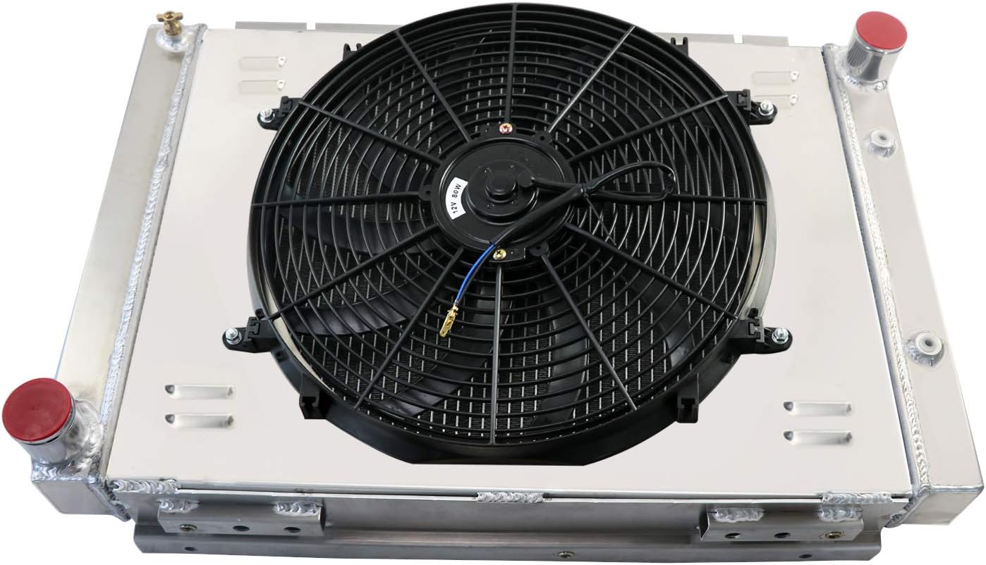 ALLOYWORKS 3 Row Aluminum Radiator+Shroud Fan+Thermostat For 1960-1963 Ford Galaxie 500XL AT/MT