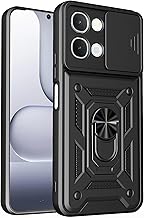 Tough Armor Bumper Back Cover Case for Vivo Y51 Pro 5G | Sliding Camera Cover, Kickstand & Ring Holder | 360 Degree Protection Back Cover for Vivo Y51 Pro 5G - Black