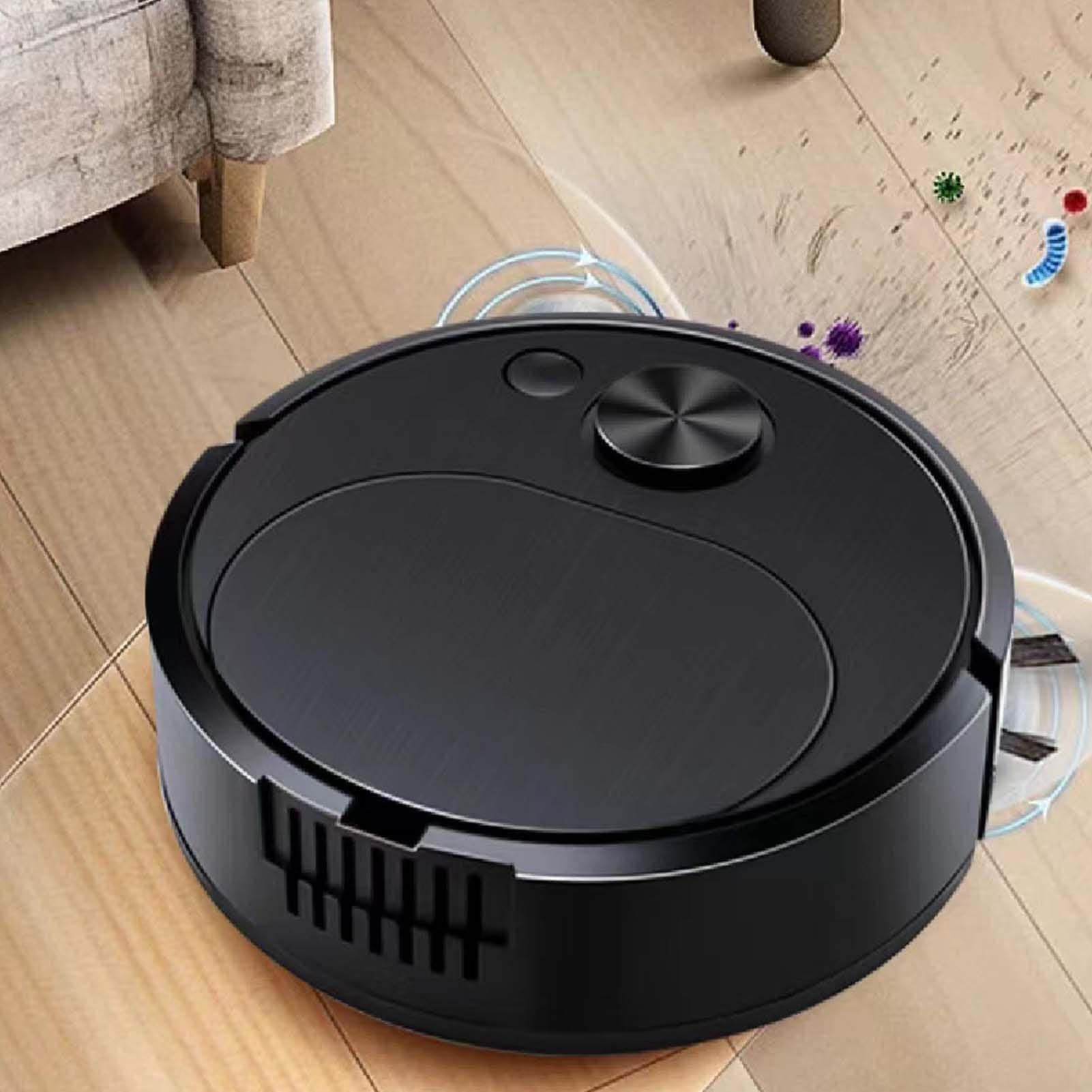 Robot Vacuum Cleaner, 3 in 1 Robot Vacuum Cordless USB Recha rgeable,  Strong Suction & Low Noise, Electric Robotic Vacuum Cleaner with Mop for  Hair Hard Floor Carpet(Black) : Buy Online at