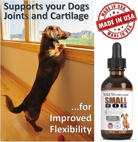 Miniatura 5 de NODENS - Glucosamina líquida para cadera y articulaciones de perros pequeños con condroitina y ácido hialurónico MSM - Suplemento para