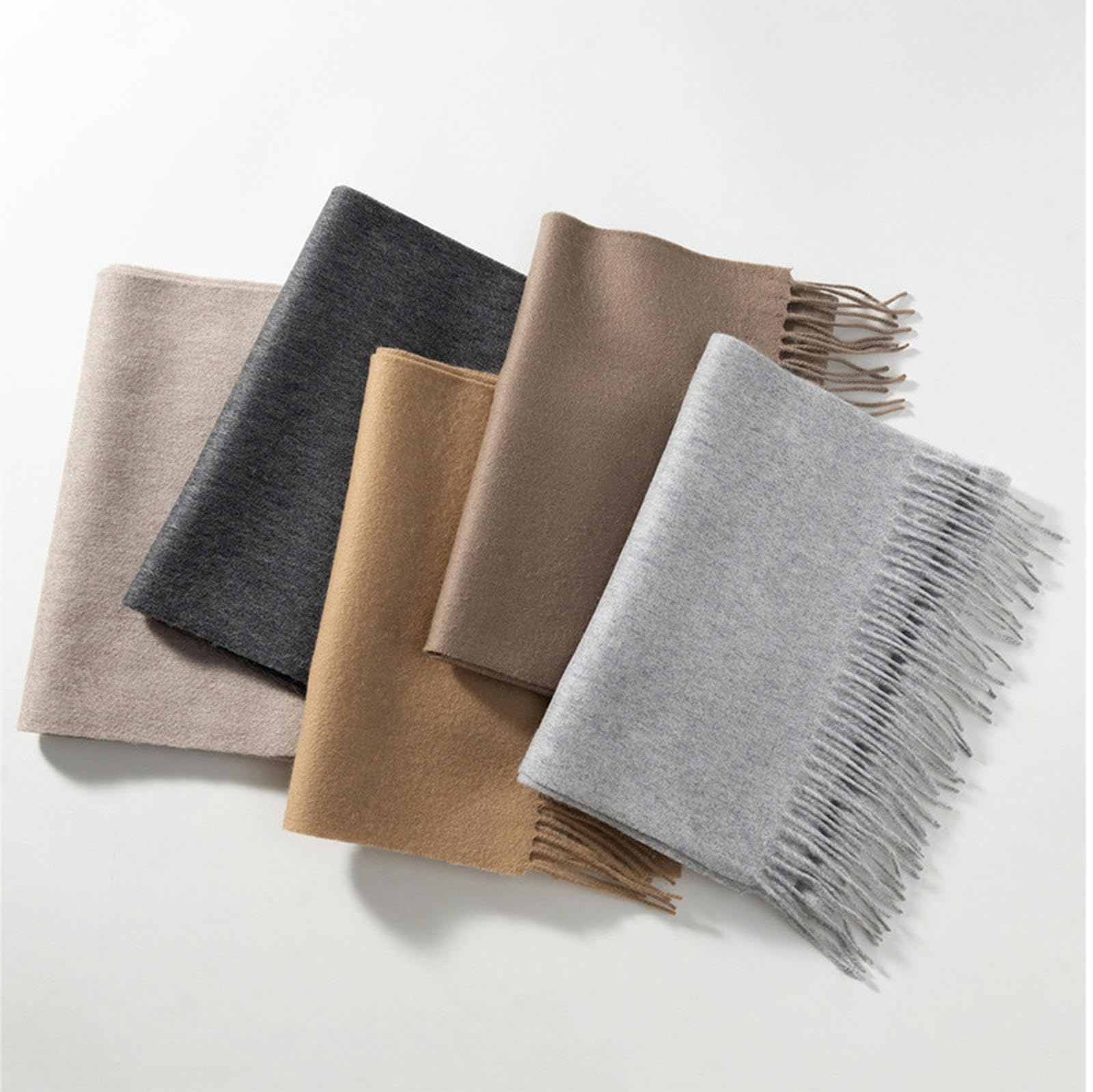 Sciarpa Donna Lana Sciarpa Femminile Autunno E Inverno alla Sciarpa Sciatto Versatile da Uomo in Cashmere with Tassels Ladies Regalo 190 * 31 Cm-Grigio Rosa A