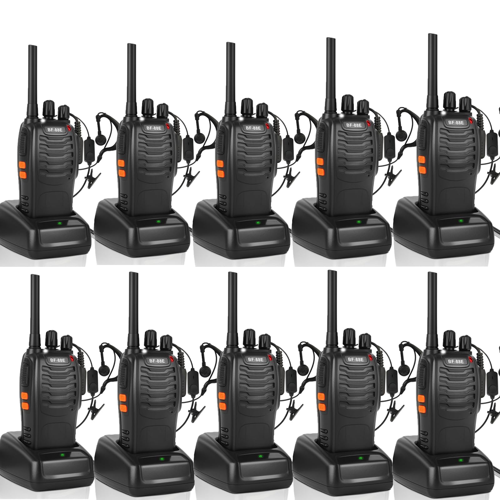 SINZUX 2Pcs Walkie Talkies Rechargeable, Walkie Talkies for Adults Professional Long Range 16CH Two Way Radio, Supports Hand Free VOX Function with LED Light Earpieces for Outdoor, Work and Family Use — view 12