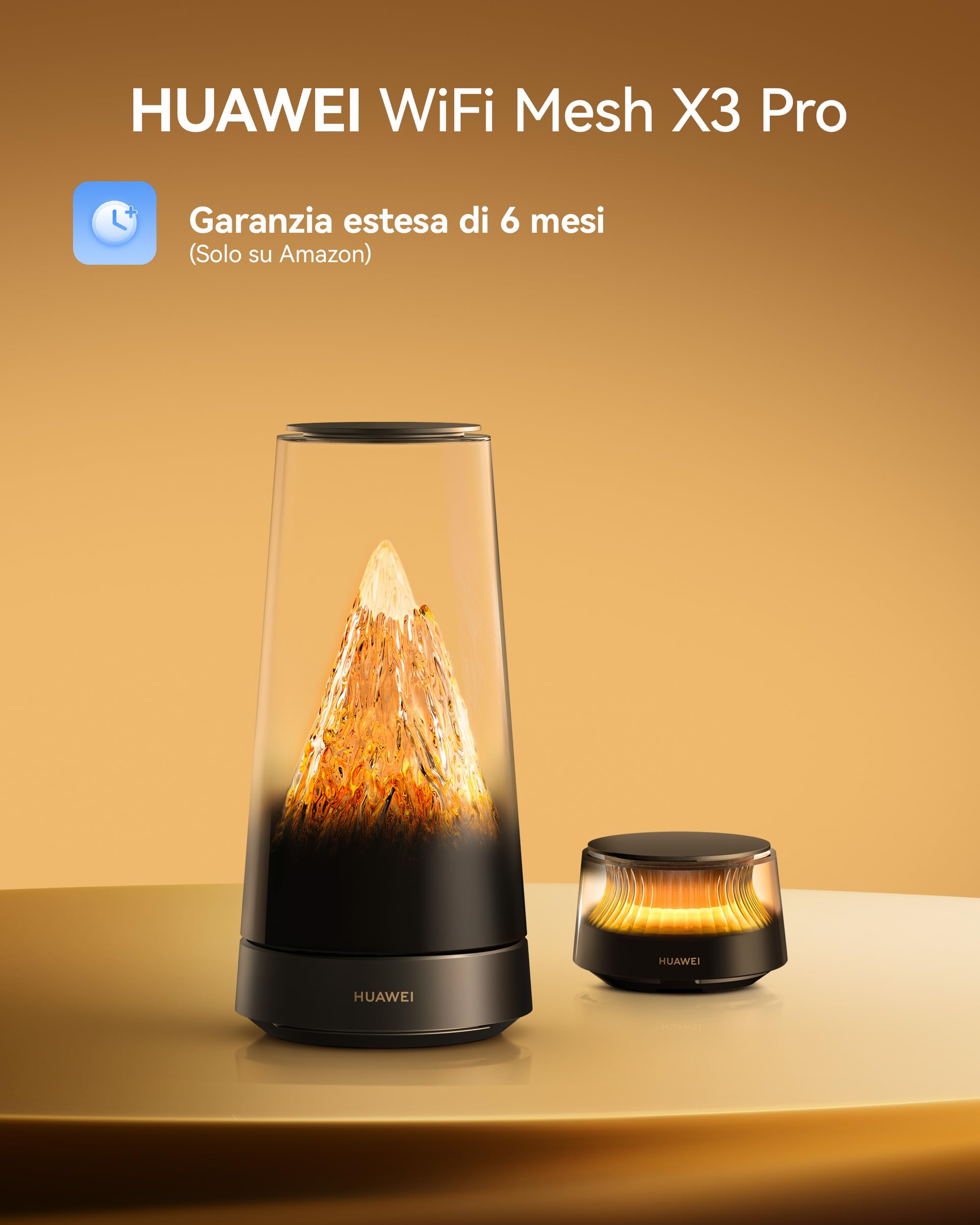 HUAWEI WiFi Mesh X3 Pro Suite Router, Wi-Fi 7 Dual-Band BE3600, Copertura per tutta la casa（3-4 Stanze）, Roaming senza interruzioni, Configurazione Semplice, Controllo genitoriale, Garanzia di 30 mesi
