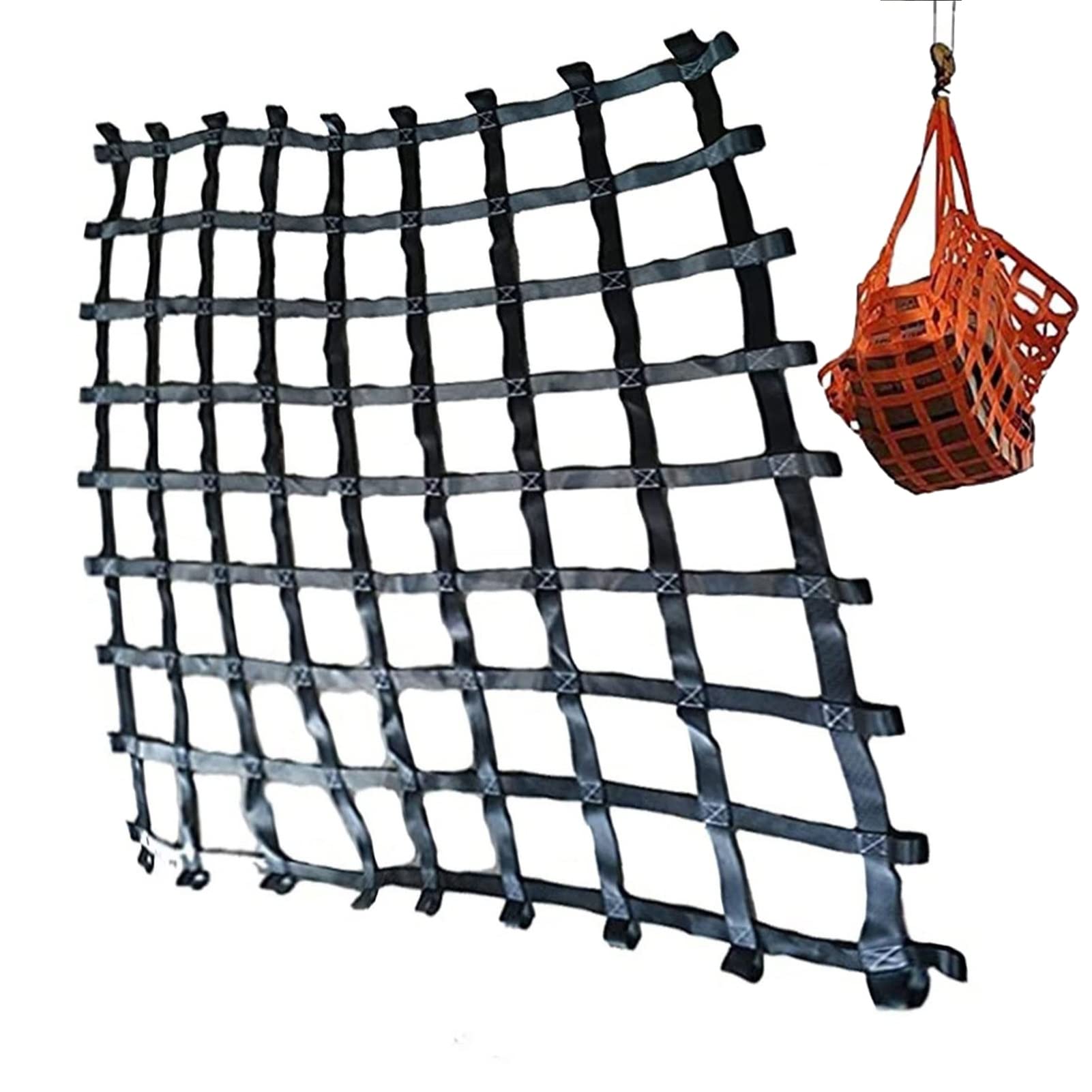Red de Elevación de Nailon para Coche, Organizador Maletero, Bolsas Colgantes, Red Portaequipajes, Carga de Bicicletas, Red Elástica Estirable, Negro