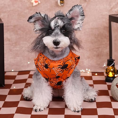 Miniatura 8 de CuteBone Camisas de Halloween para perros, paquete de 2, ropa suave para mascotas, chaleco de verano transpirable para cachorros pequeños y ropa