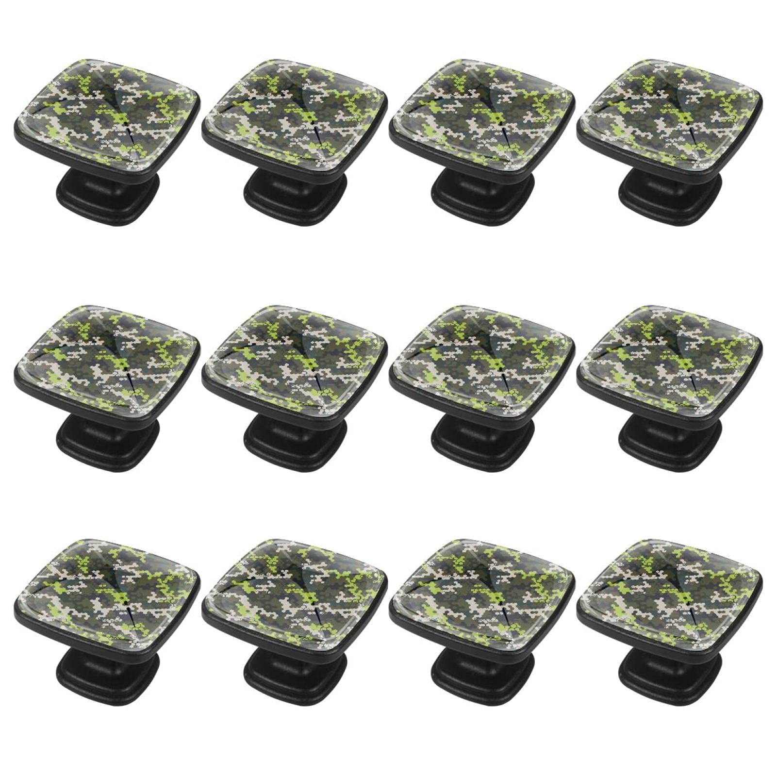 Boutons de commode camouflage x12 pour relooker les meubles de chambre et placards de cuisine