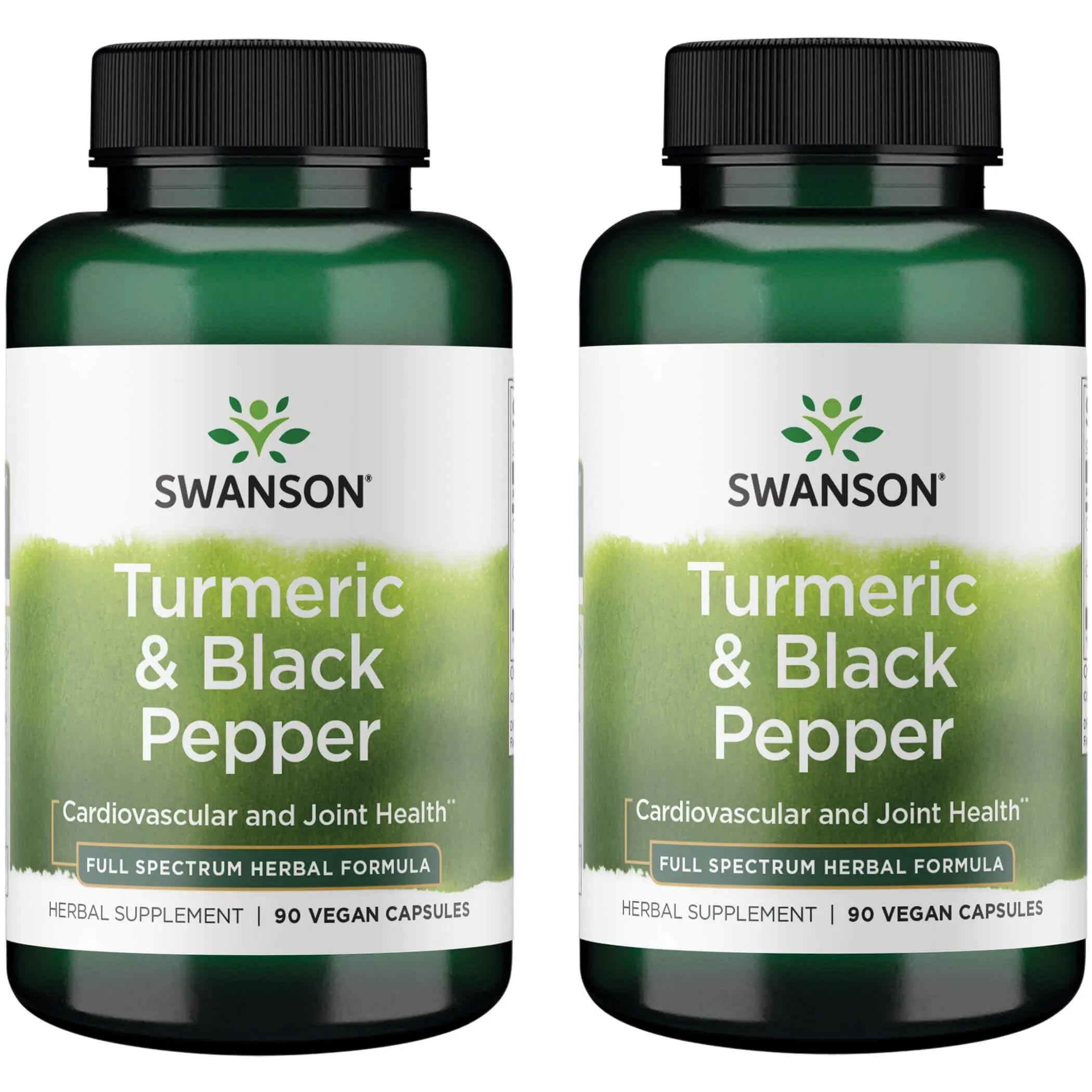 Swanson Premium- Turmeric & Black Pepper - Antioxidant, Digestion & Joint Support - 90 Veg Caps (2 Pack)