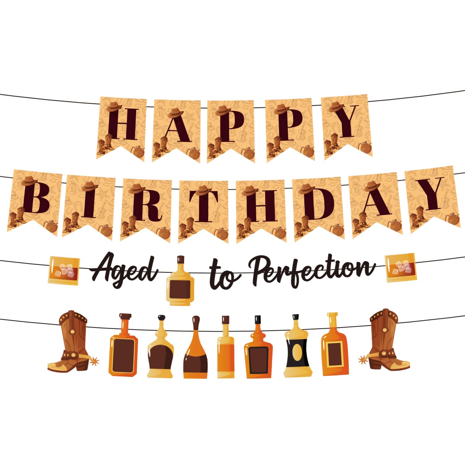 Bannière Joyeux Anniversaire Homme Pré-Montée - Décoration Fête sans Effort
