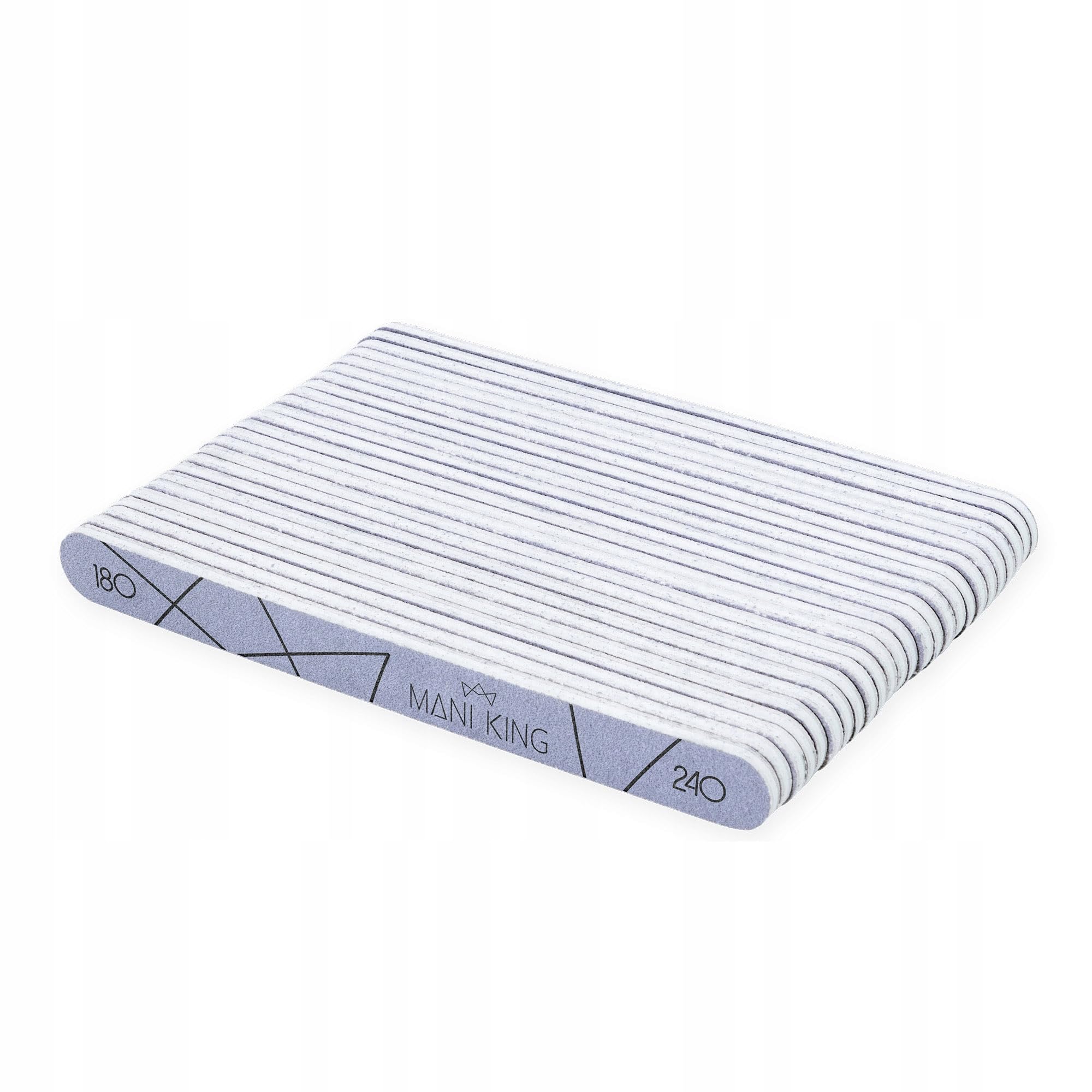 MANI KING 25pcs Professional Nail File Straight 180/240 Grey Heavy Duty Single Use Nail File Good Quality Abrasion Resistant Nail File Set Made in EU