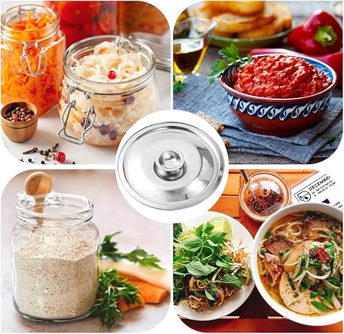Miniatura 3 de DOITOOL Tarro de acero inoxidable, tapa de olla pequeña, tapa de cacerola, cubierta de ollas, cubierta de olla de condimento, tapa de cacerola,