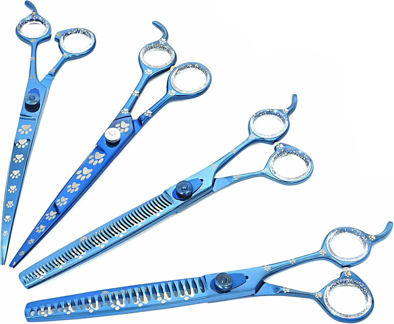 Professional Dog Grooming Scissors Set of Straight, Curved, Thinner