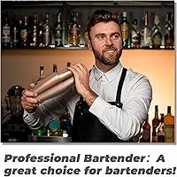 Vista 6 de Sabary Juego de 6 cocteleras profesionales Boston de acero inoxidable, mezclador de bebidas Martini, herramienta básica, batido ponderado, juego