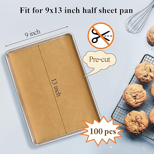Miniatura 2 de DISSKNIC 100 piezas de papel pergamino sin blanquear para forros de freidora de aire, papel pergamino precortado de 9 x 13 pulgadas para bandeja de