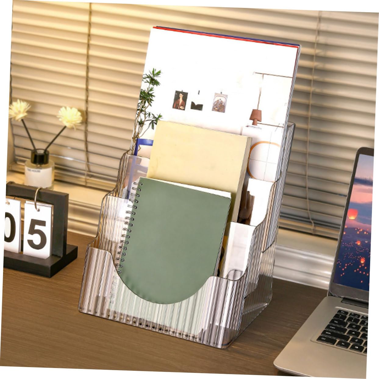 Veemoon Leggio in Pet Di Organizzatore Di Documenti Da Scrivania Espositore Per Libri Porta Riviste Porta Brochure Depliant Opuscoli Supporto Per File Supporto Per Brochure Da Parete