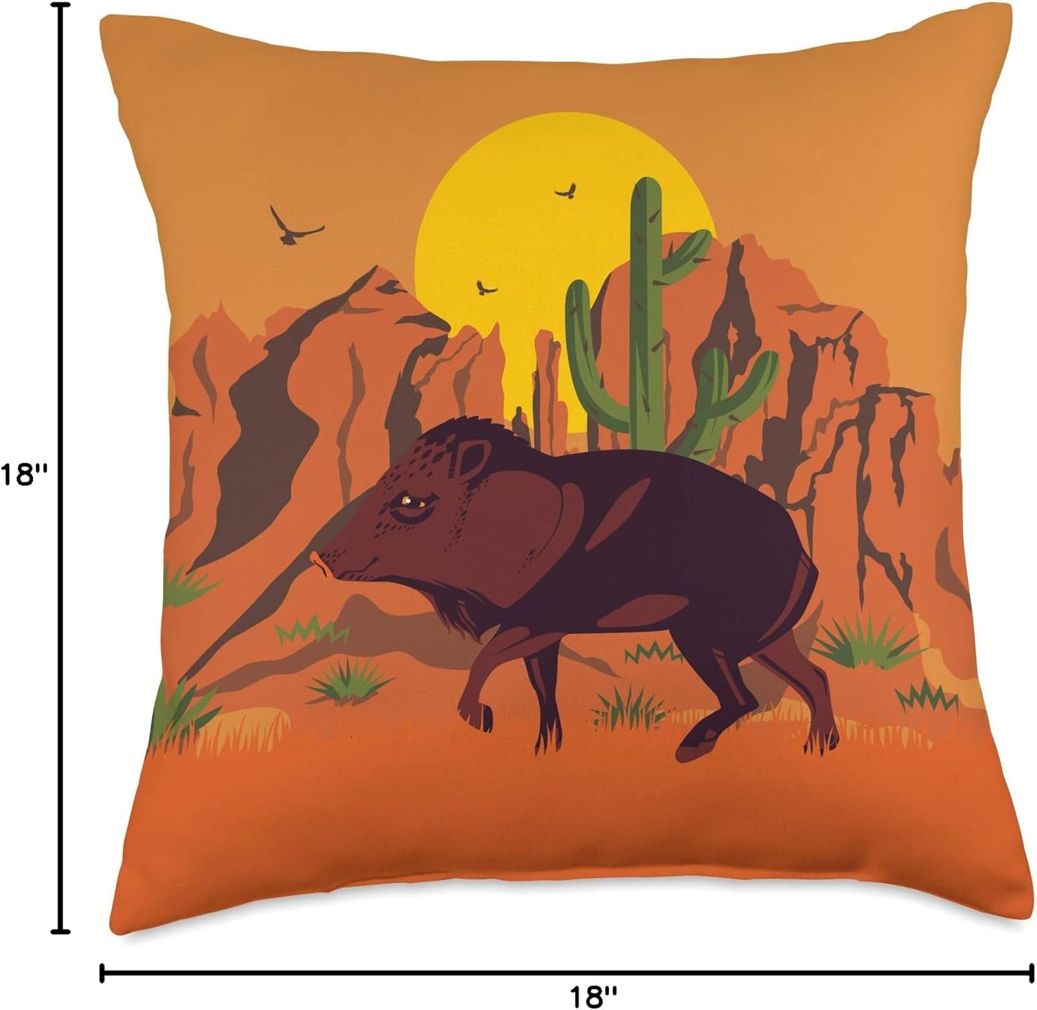 Peccary Javelina Animal Lover Southwestern Sonoran Desert Throw Pillow