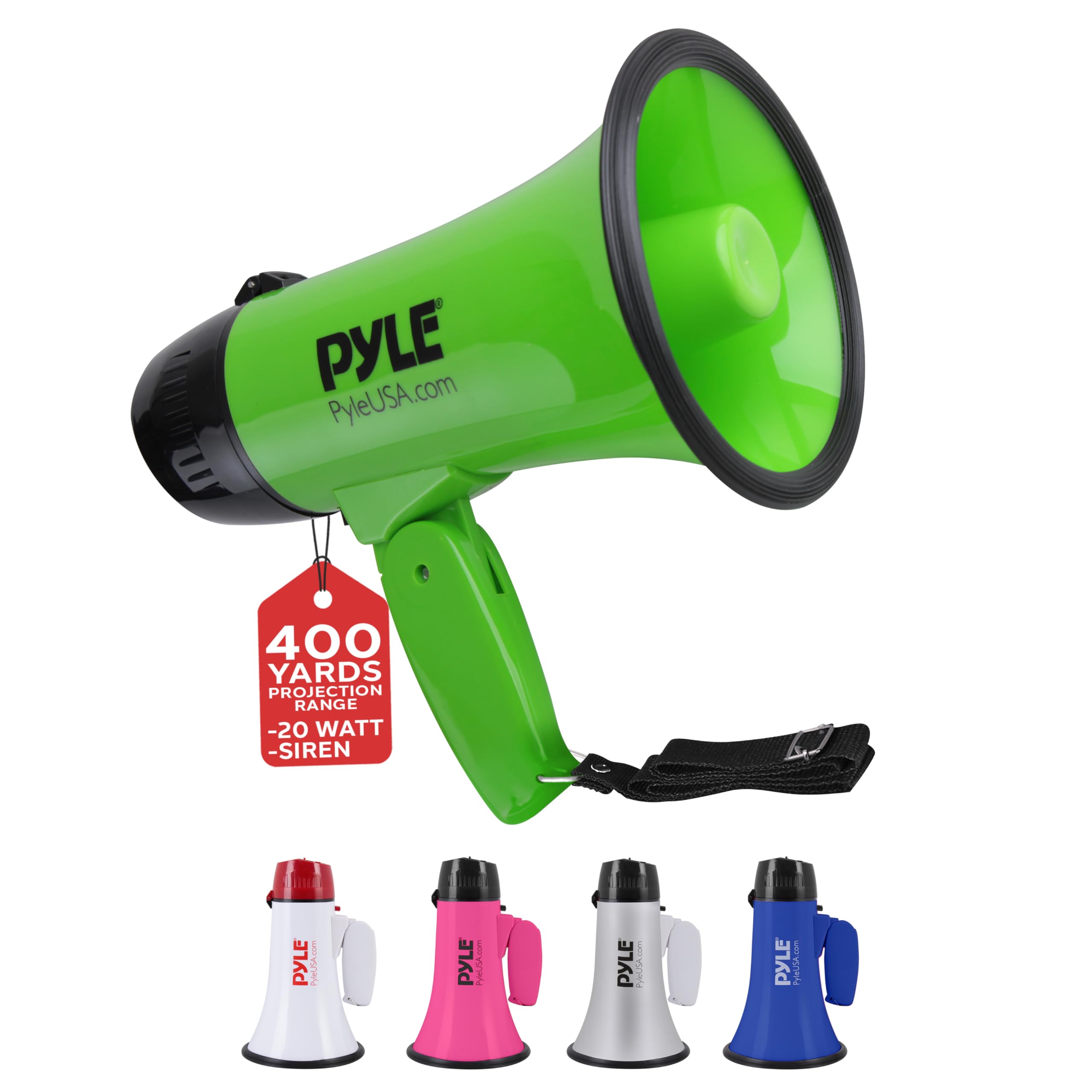 Pylepro Compact & Portable Megaphone Speaker with Siren Alarm Mode, Battery Operated Pmp22Gr