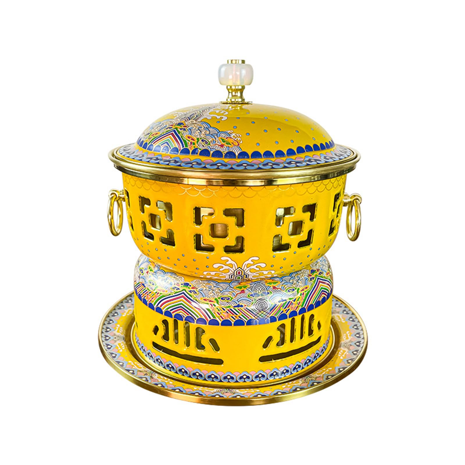 asdchZen Chinese Hot Pot Shabu Shabu Pot Cloisonne Copper Hot Pot Single Alcohol Stove Hot Pot Household Small Pot Chinese Hot Pot Hotpot Shabu Pot,D