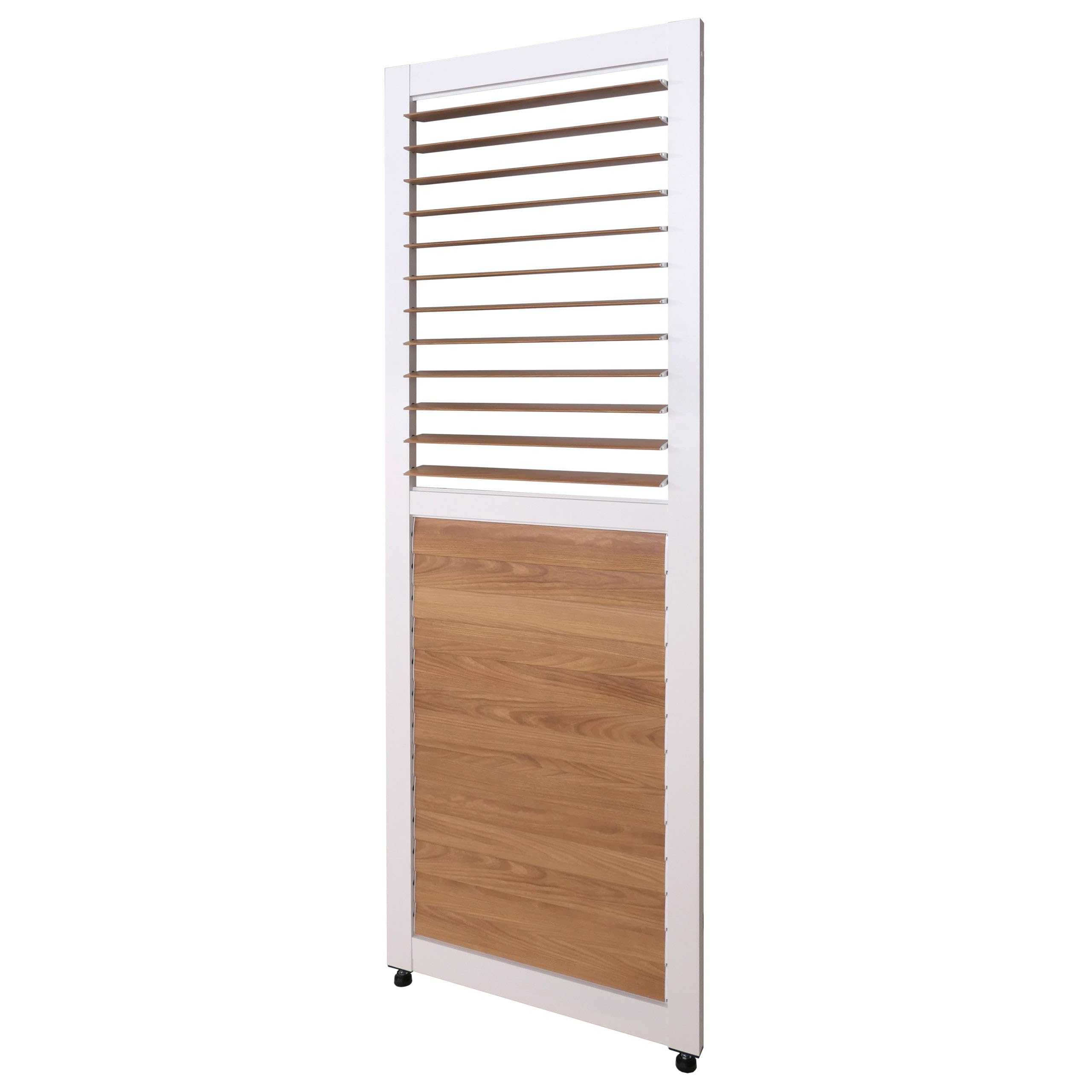 Mendler Lamellenwand für Pergola HWC-P65 Aluminium Holzoptik - weiß