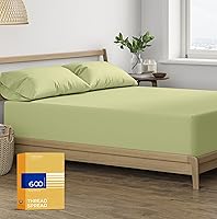 Vista 27 de Thread Spread Sábana bajera ajustable 100% algodón tamaño Queen – Sábana bajera de algodón de 600 hilos tamaño Queen, lujosamente suave, duradera