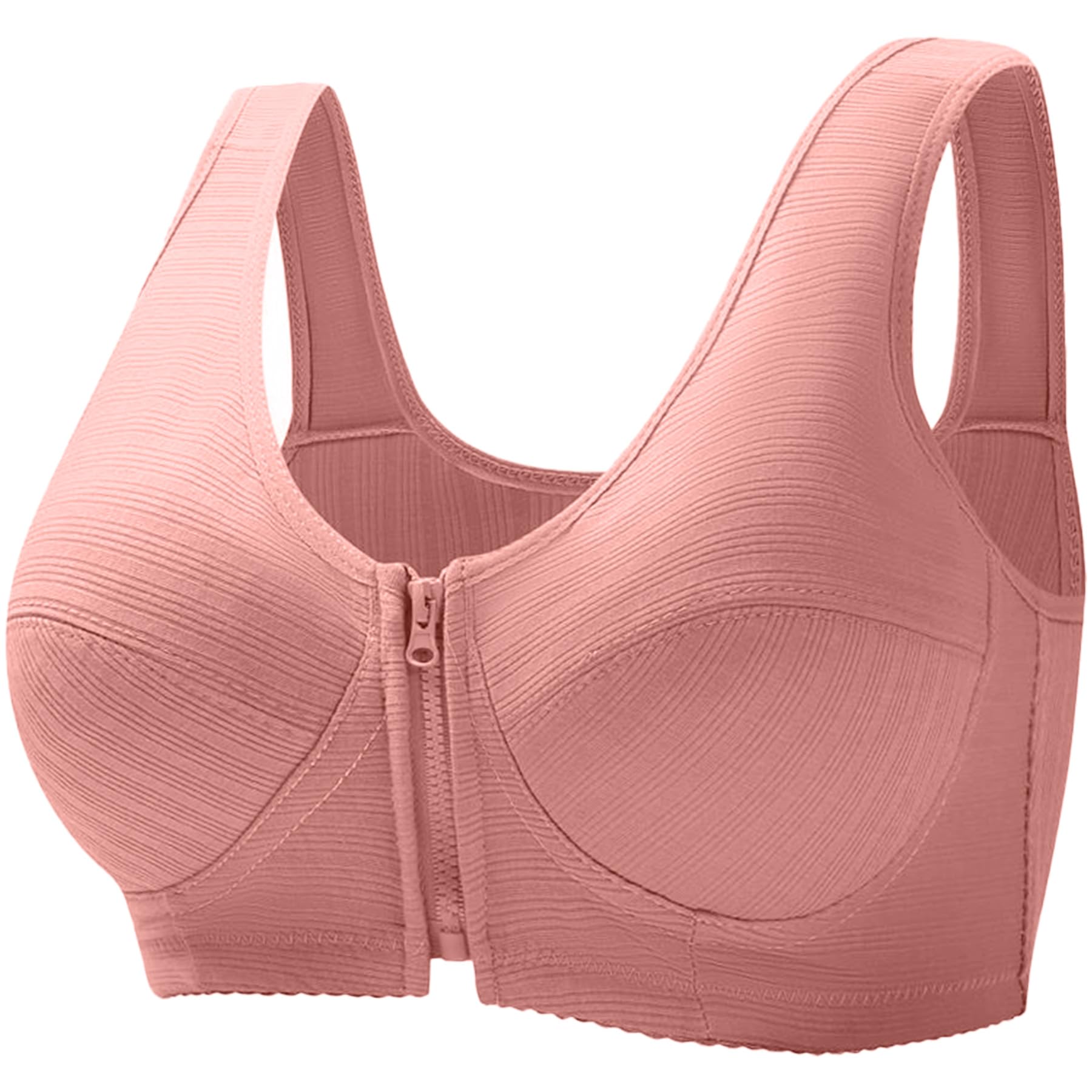 Dress Cici100% Cotton Front Zipper Bra for Elderly Women, Non-Padded