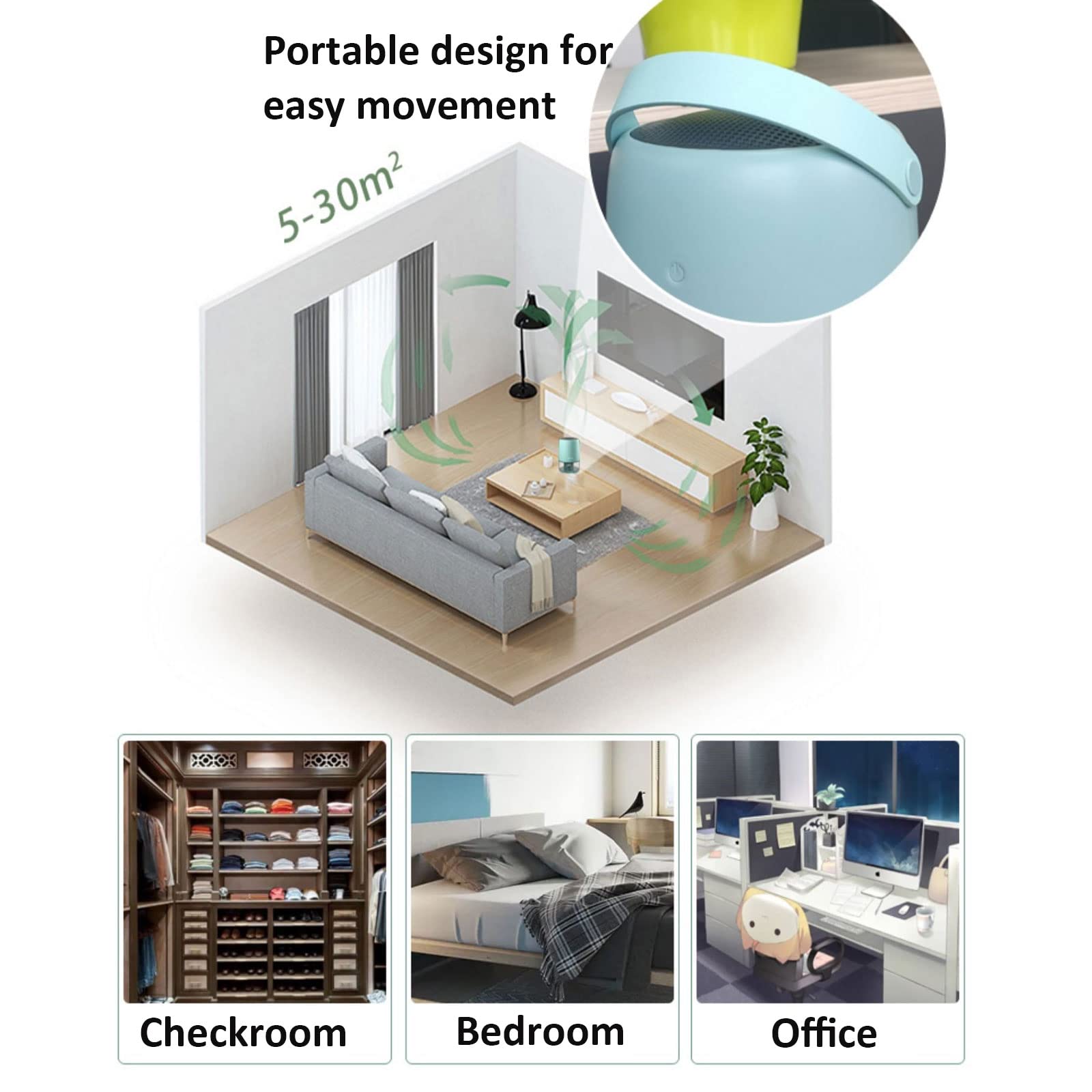 Deshumidificadores, deshumidificadores de 24 onzas con apagado automático para deshumidificadores pequeños silenciosos del hogar, deshumidificadores para dormitorio, caravana, armario,