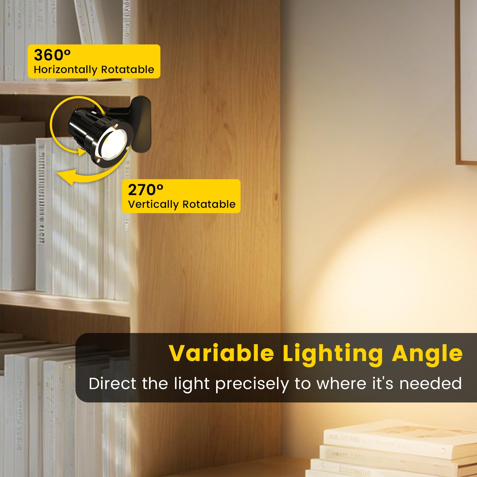 Lustaled 7W LED Clip on Spotlights 2Pack,IP65 Waterproof Plug in Plant Light for Indoor/Outdoor,3000K Warm White Adjustable Portable Little Spotlight for Painting,Artwork,Accent Lighting - Image 3