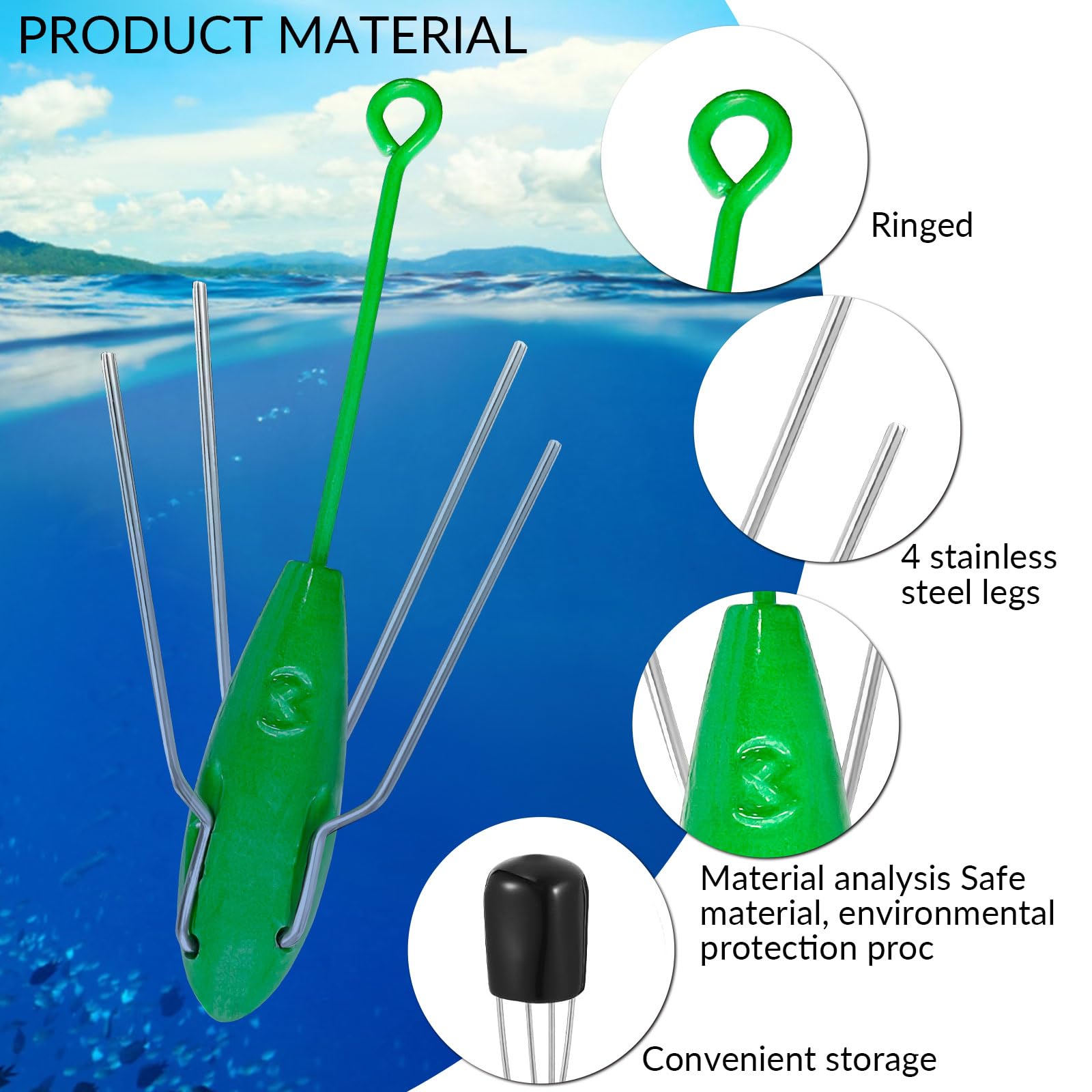 Sputnik - Pesas de pesca de agua salada para surf y pesca de cola larga, plomos de plomo para fundición en el océano y la playa, 5 unidades