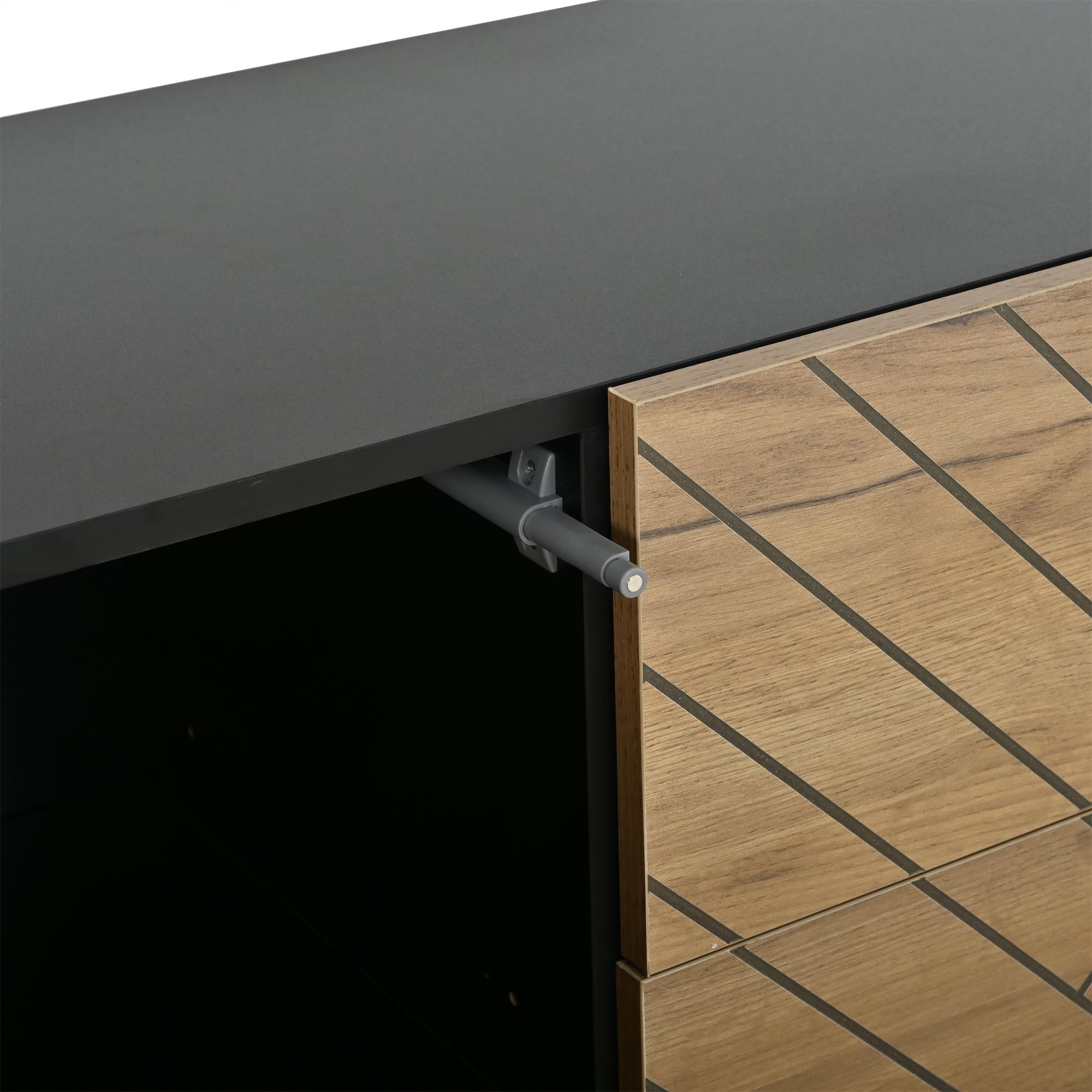 REXO Credenza 120 × 40 × 76 cm, truciolato, moderno, con 3 cassetti e 2 armadi, per soggiorno, armadietti, legno naturale