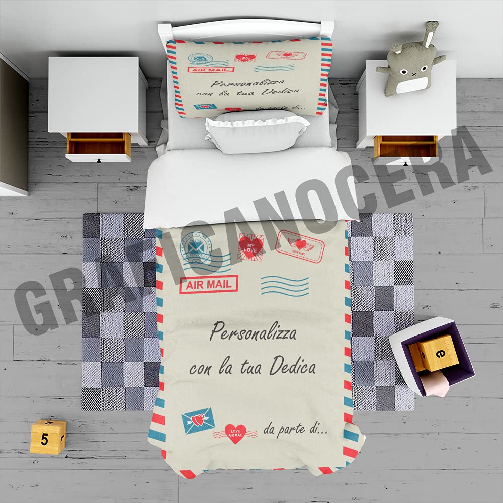 Plaid in Pile personalizzato con dedica lettera coperta calda letto idea regalo (100cm X 150cm (letto singolo))