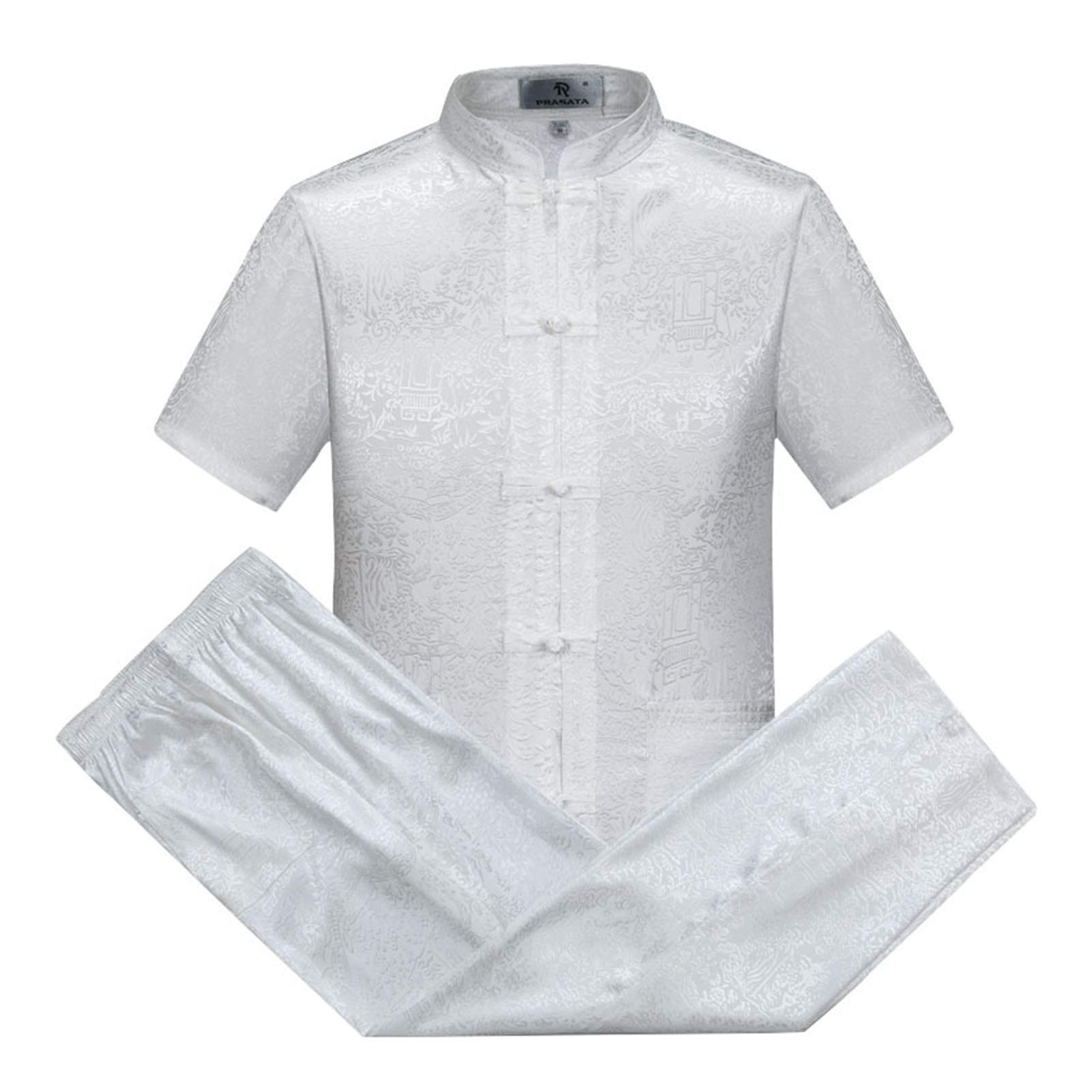 Tang Suit Male Suit Father Grandpa Suit Plus Size Tang Suit Short Sleeve  Chinese Style Martial Arts Tai Chi Suit (Color : White, Size : XXX-Large) :  Amazon.ca: Clothing, Shoes & Accessories