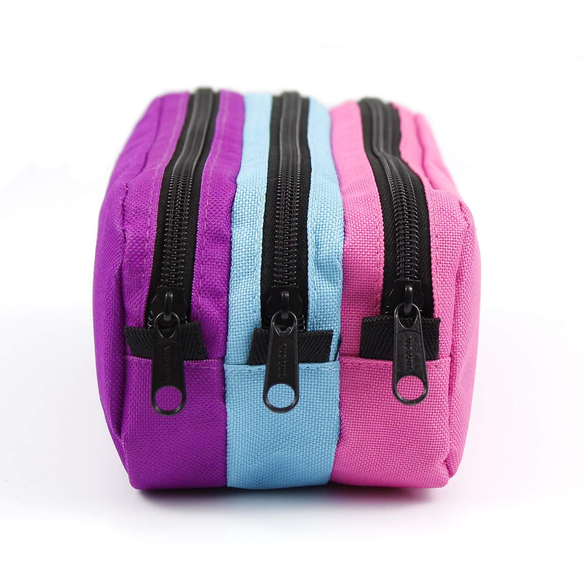 Viquel - Astuccio scolastico 3 scomparti grande capacità TRIZIP multicolore