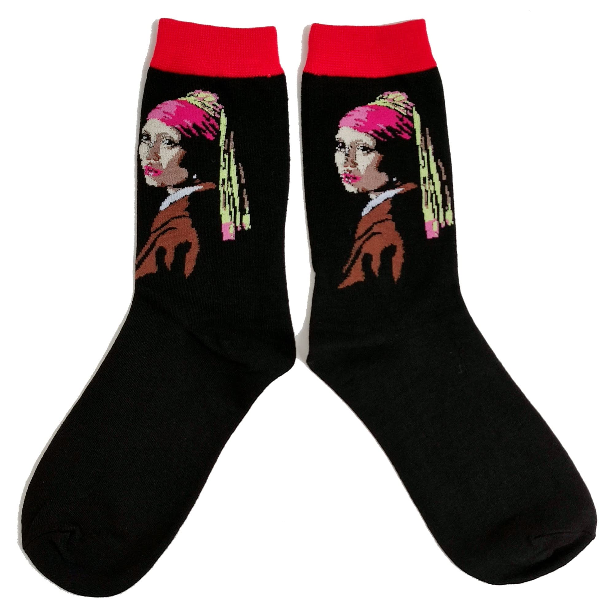 Sock Shack Women's Black Vermeer Girl With A Pearl Earring Socks 4-8 Uk /37-42 Eur/ 6-10 Us