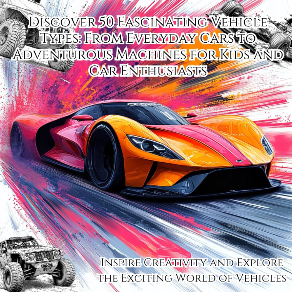Discover 50 Fascinating Vehicle Types: From Everyday Cars to Adventurous Machines for Kids and Car Enthusiasts: Inspire Creativity and Explore the Exciting World of Vehicles