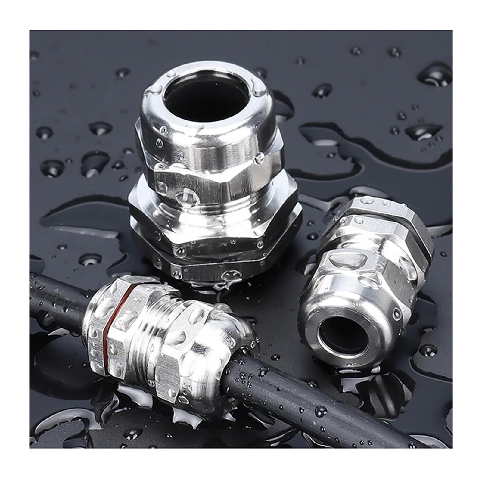 10 Uds prensaestopas de Cable impermeables 304 glándulas acero inoxidable IP68 PG7 PG9 junta Metal PG13.5 PG16 sello fijación ajuste 3-52mm(PG36 fit 25-32mm)