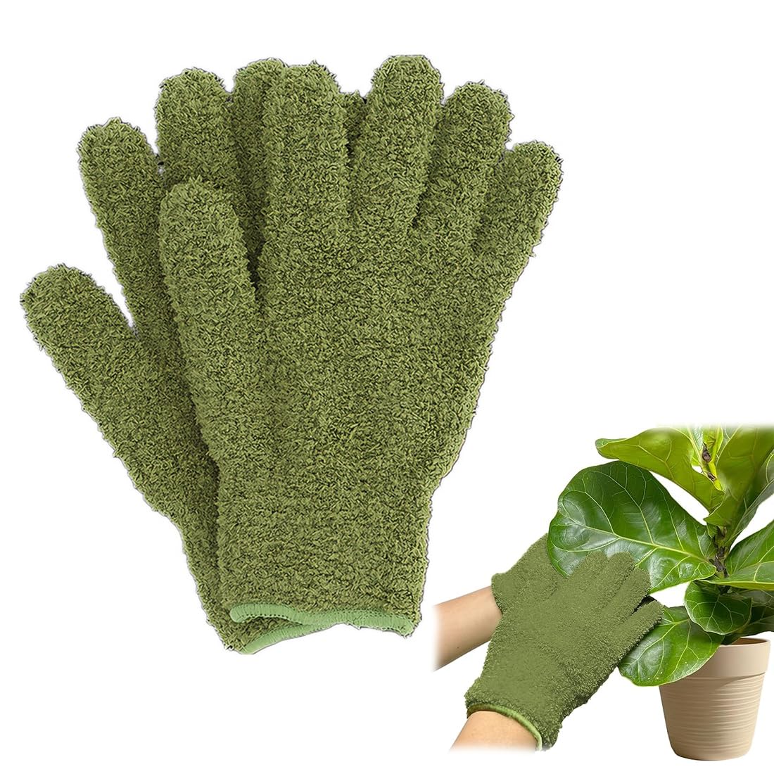 Guante de Microfibra para Limpiar Plantas, Guante Quitapolvo para Hojas, Cuidado de Plantas de Interior, Jardinería Ligera y Mantenimiento Diario uso diario uso diario