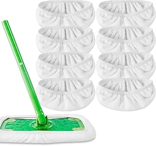 KEEPOW Reusable Wet Pads Compatible with Swiffer Sweeper Mop, Dry Sweeping Cloths, Washable Microfiber Wet Mopping Cloth Refills for Surface/Hardwood Floor Cleaning, 8 Pack (Mop is Not Included)