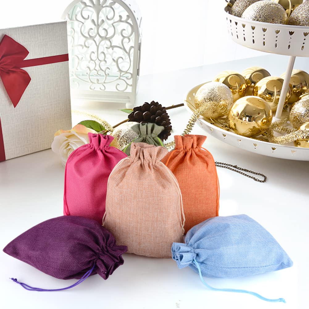 MAOOY 20PCS Sacchetti Regalo di Iuta 17x23cm, Sacchetti di Juta, Sacchetto  di Tessuto con Coulisse per Matrimonio, Gioielli, Bomboniere, Festa, Natale  (Colore Casuale) : Amazon.it: Moda