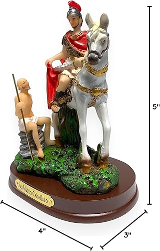 Miniatura 4 de GCK Figura de San Martín de Tours Caballo Blanco Imagen San Martín Caballero de 5 pulgadas