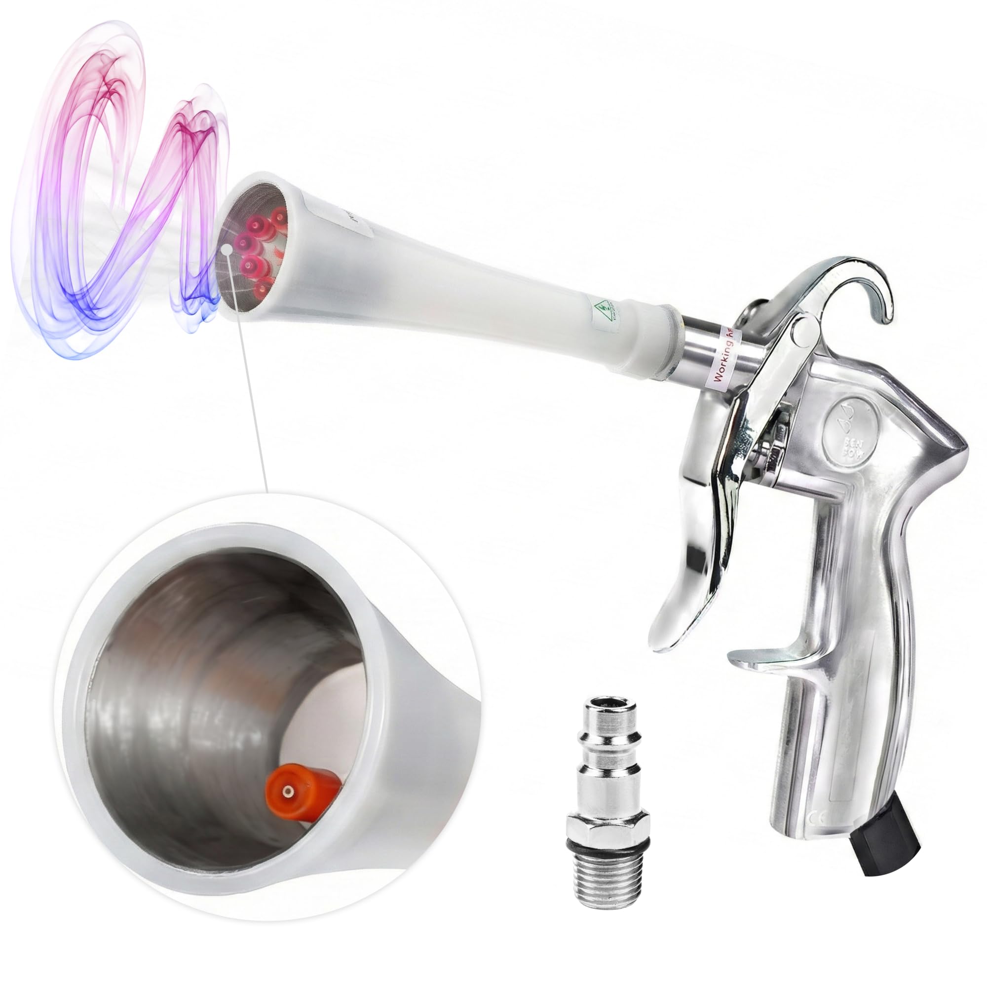 BenBow Pistolet de soufflage et séchage Classic pour entretien automobile - pour éliminer l'humidité, la saleté et les débris avec effet tourbillon - sans réservoir