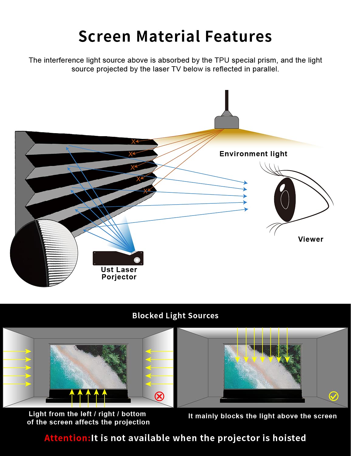 VIVIDSTORMS PRO 100 inch Portable Folding Stand Indoor Tension ALR