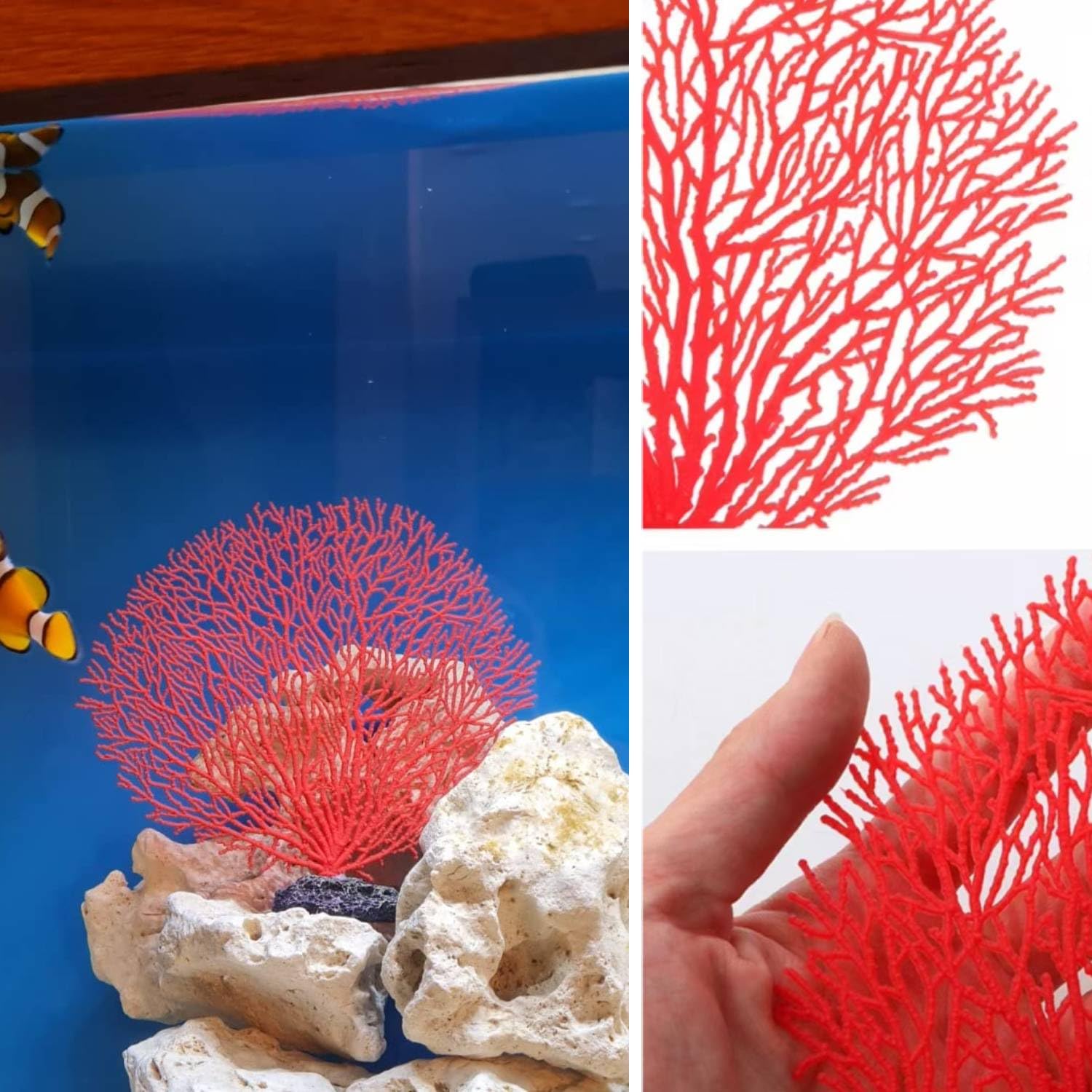 Tissting Corallo Artificiale per Acquario, Decorazione Realistica in PVC con Piante Finte per Pesci