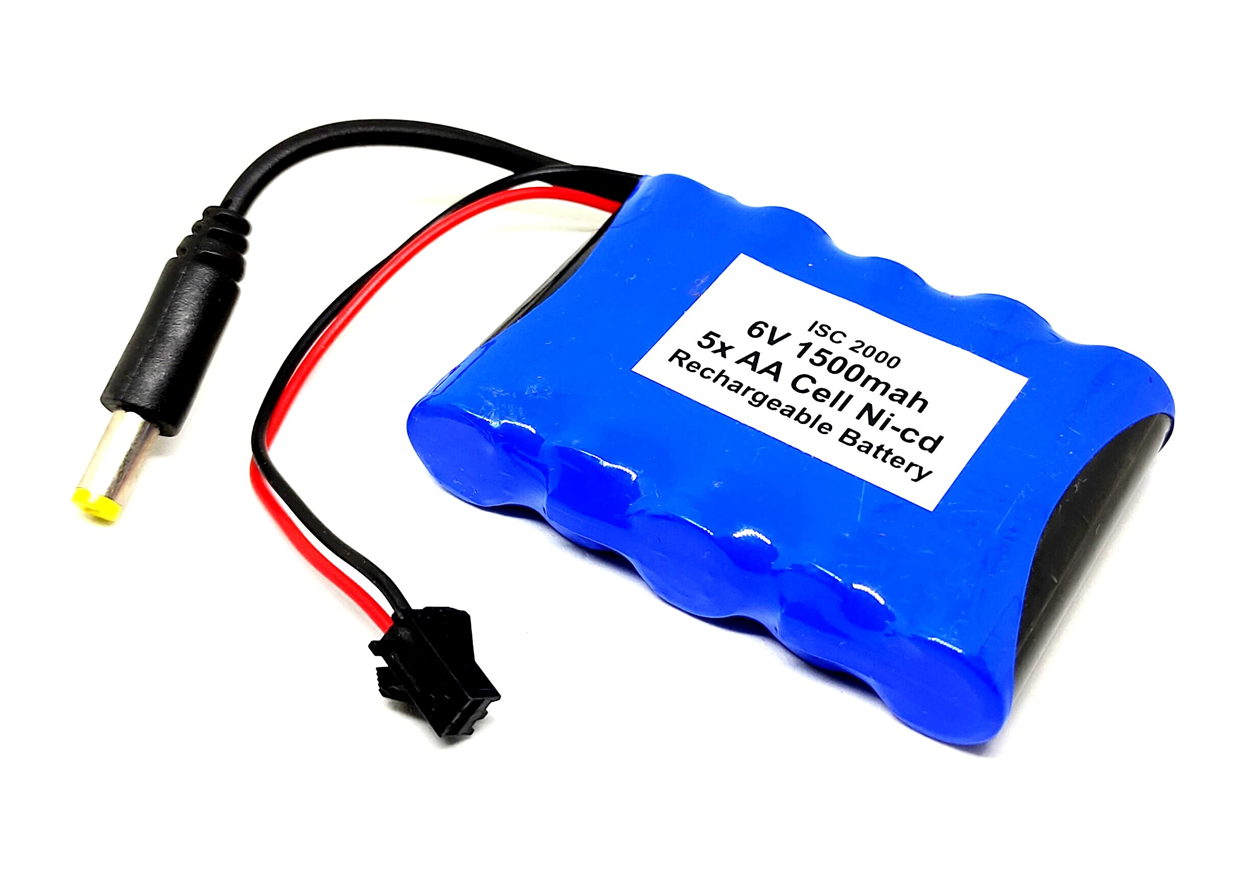 INVENTO 1Pcs 6V 1500mAh Ni-cd Rechargeable 1.2V x 5 AA Cell Battery Pack with 5.5mm Male DC Jack Adaptor Port for Toys RC Car DIY Project-image-37