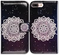 Vista 17 de Bcov - Funda para iPhone 7 Plus/iPhone 8 Plus, diseño circular de colores magníficos con tarjetero y función atril para iPhone 7 Plus/iPhone 8 Plus