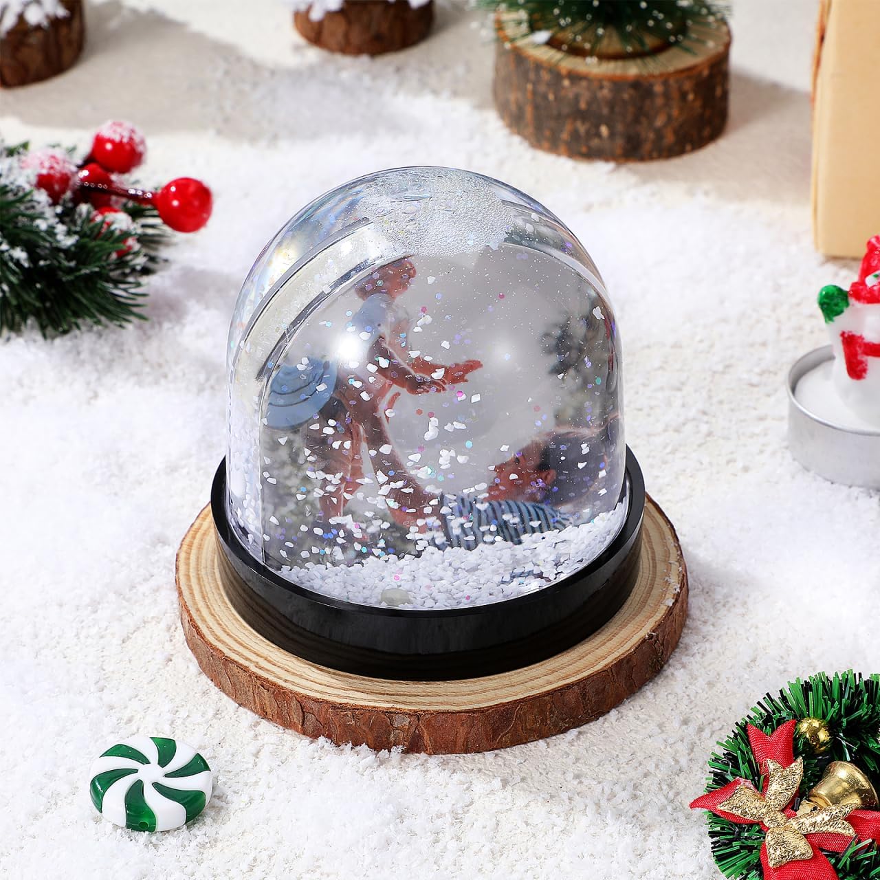 Alipis DIY Photo Snow Globe Kit 3.54 Inch Sublimation Blank Picture Frame Globe for Home D Cor Party Gift Craft