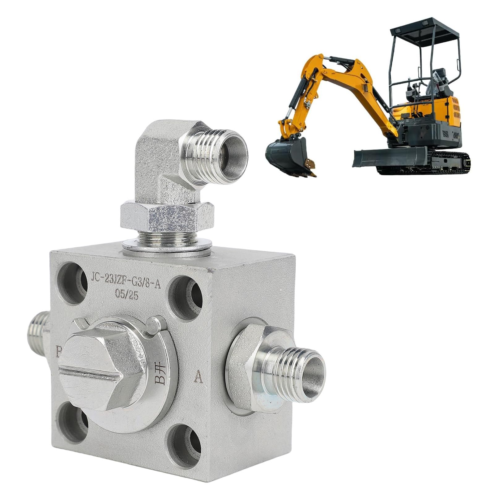 3 -Wege -Diverter -Ventil -Kit für small -Bagger -Befestigung, Einschließlich Hydraulischer Zubehör und Schrauben, small -Bagger -Drosselklappenersatzteile