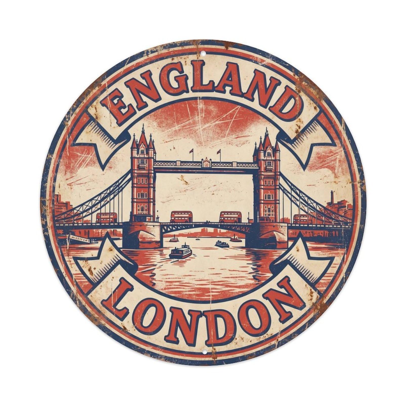 Vintage Travel London Tower Bridge 5 Metal Tin Sign Plaque
