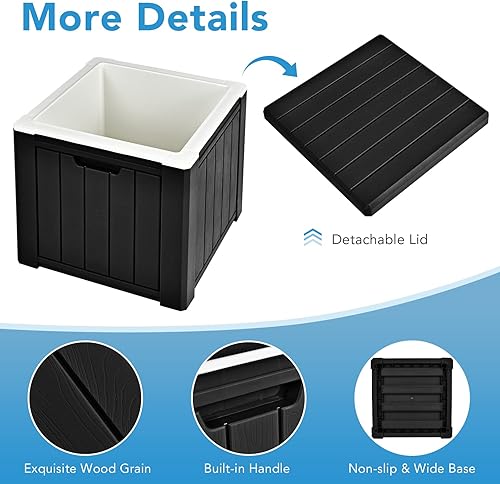 Miniatura 4 de GYMAX Enfriador de campamento, aislado de 40 cuartos de galón con asas integradas y tapa desmontable, mantiene el hielo durante 24 horas,