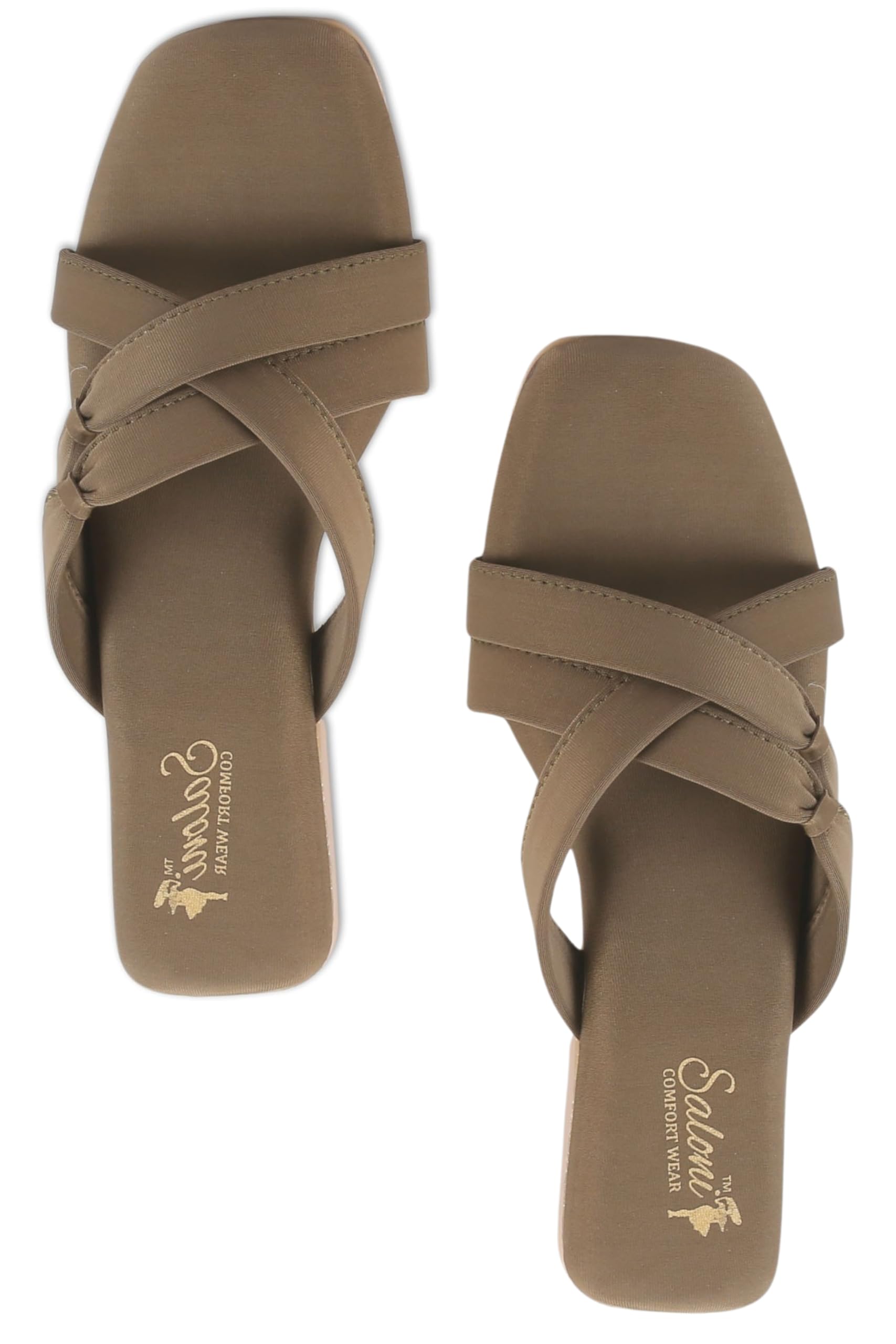 saloni comfort wear Women’s Comfort Slide Sandals | Soft Cushioned Footbed | Cross Strap Slip-On Ladies Slippers | Square Toe Lightweight Daily Wear Flats for Home, Office & Travel-picture-29